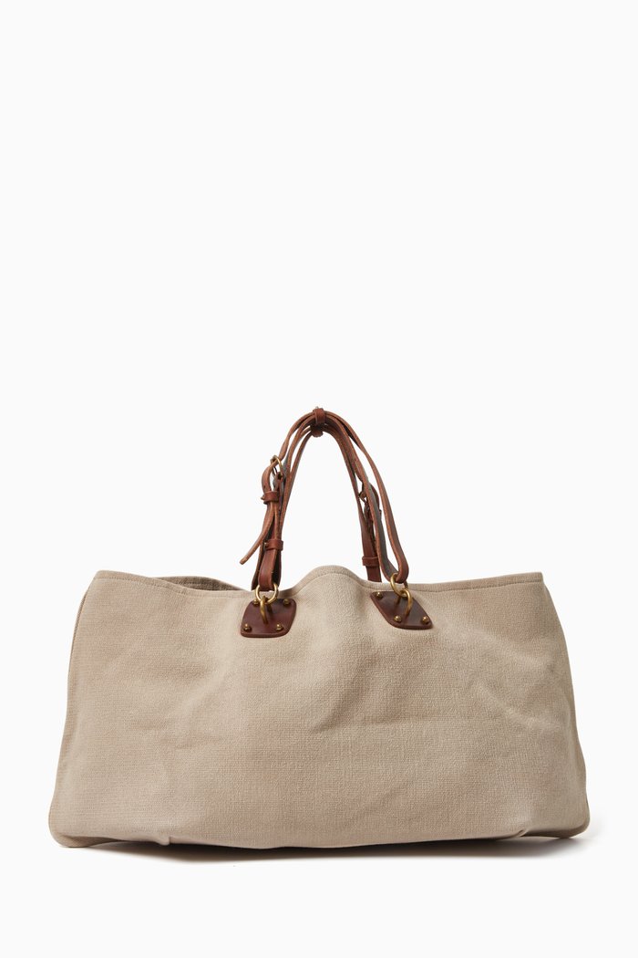 

Large Tote Bag in Canvas, Neutral