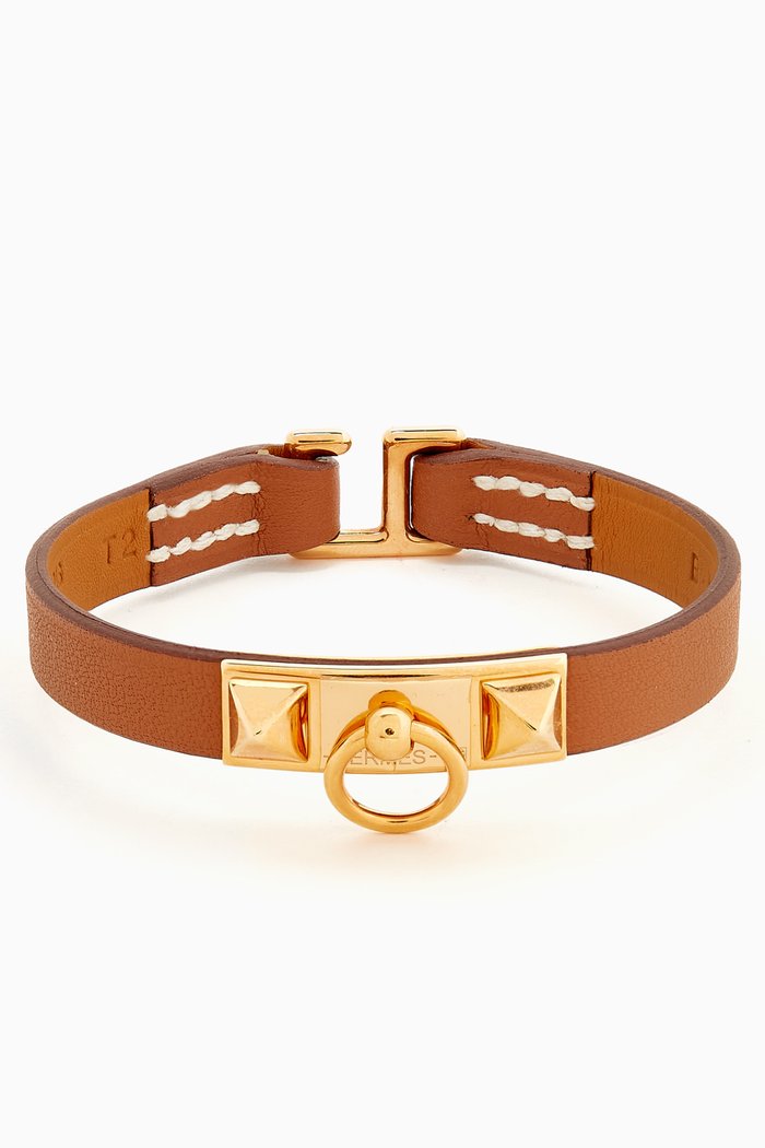 

Unused Rivale Bracelet in Leather, Gold