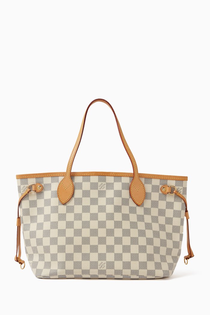 

Neverfull PM Tote Bag in Damier Ebène Coated Canvas, White