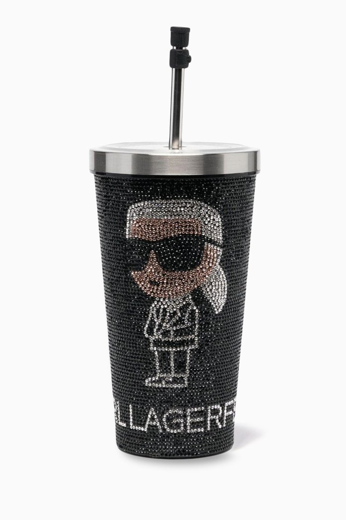 

K/Ikonik Rhinestone Travel Mug, Black