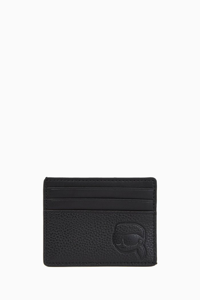 

K/ Ikonik Card Holder in Leather, Black
