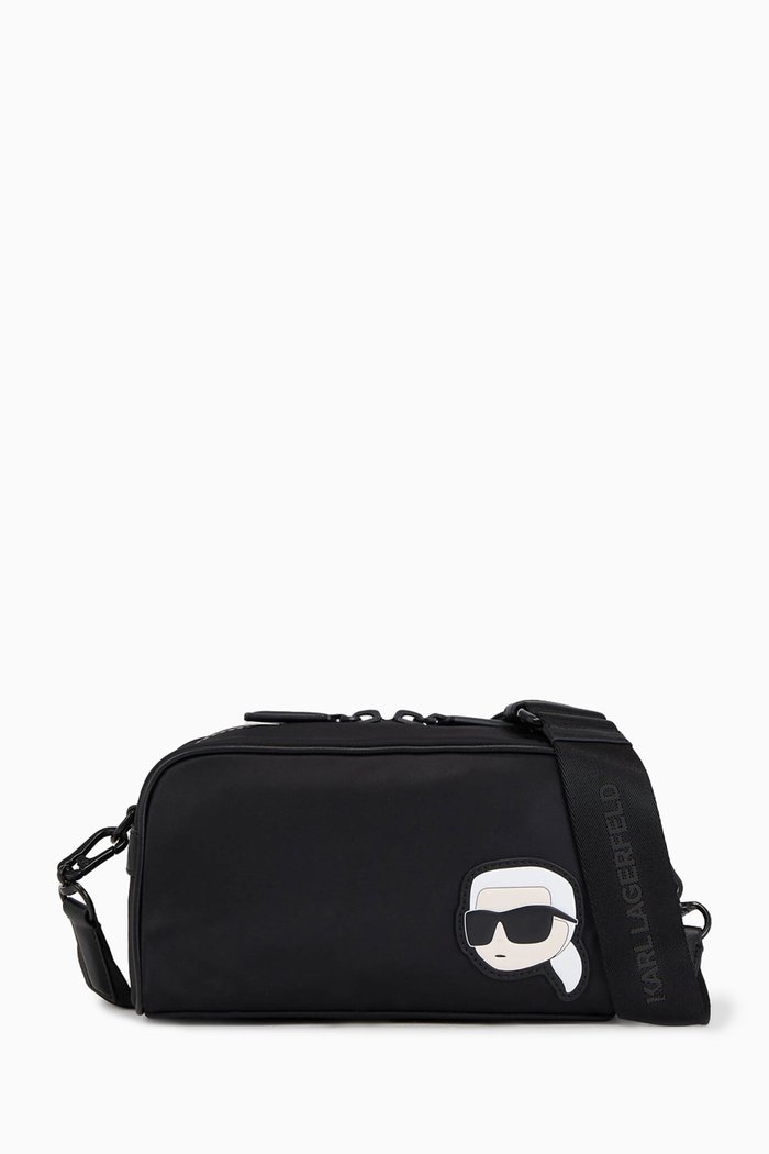 

K/ Ikonik Camera Crossbody Bag in Nylon, Black