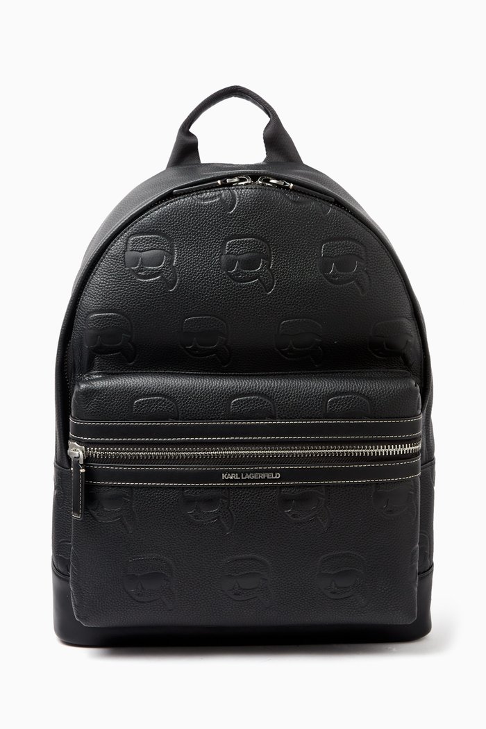 

K/ Ikonik Logo Backpack in Leather, Black