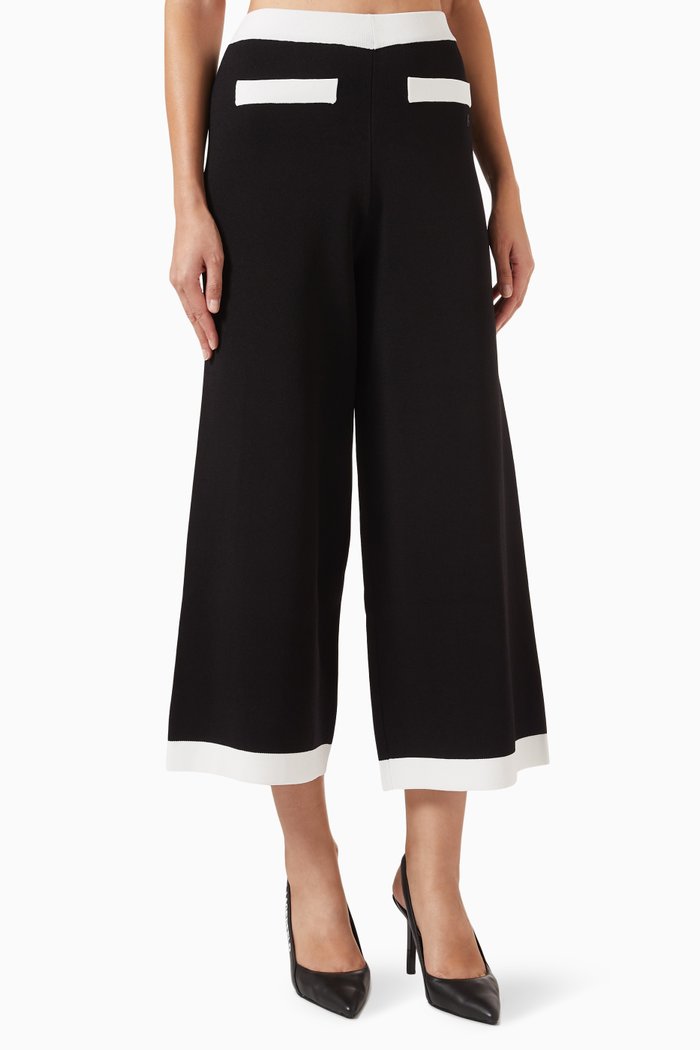 

Wide-leg Tailored Pants in Viscose-knit, Black