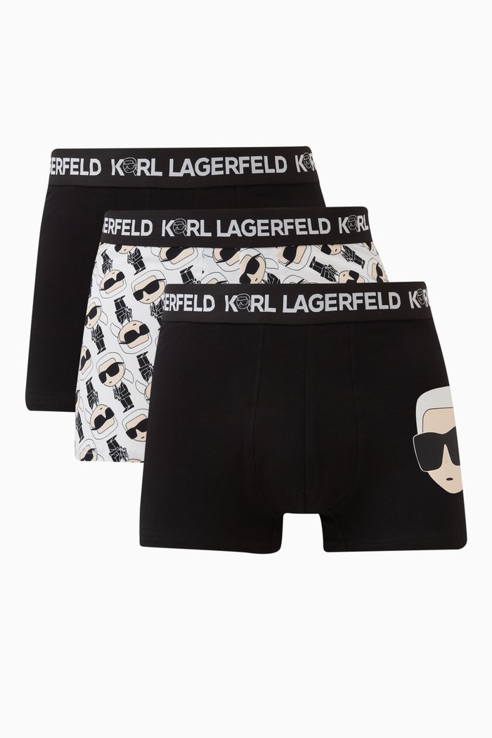

Ikonik 2 Trunks in Jersey, Set of 3, Black