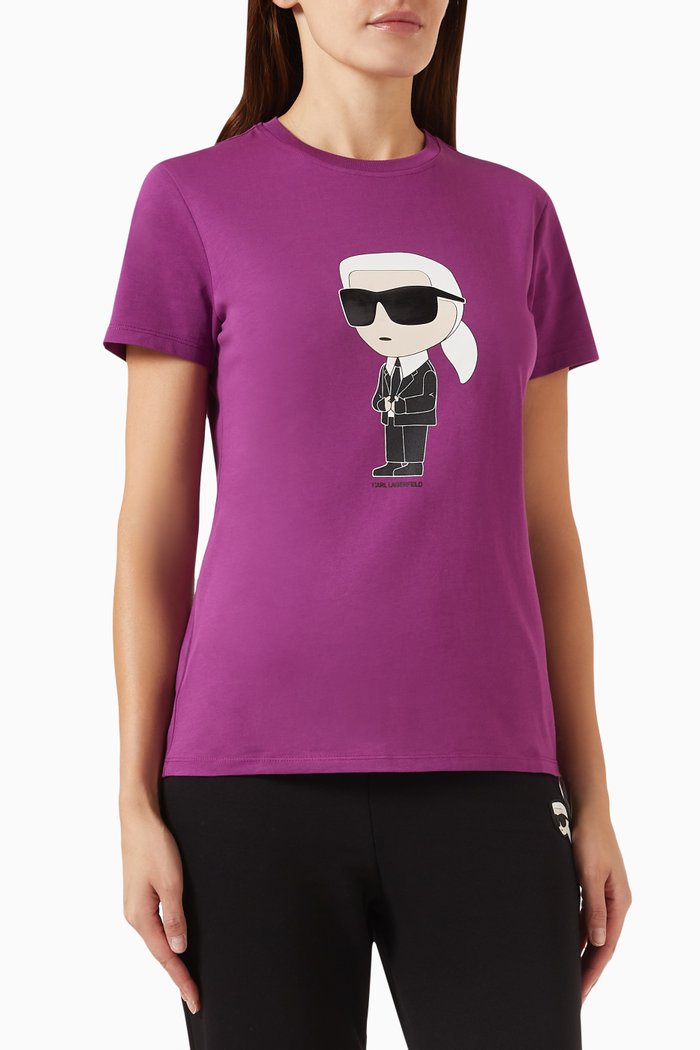 

Ikonik Karl T-shirt in Cotton-jersey, Purple