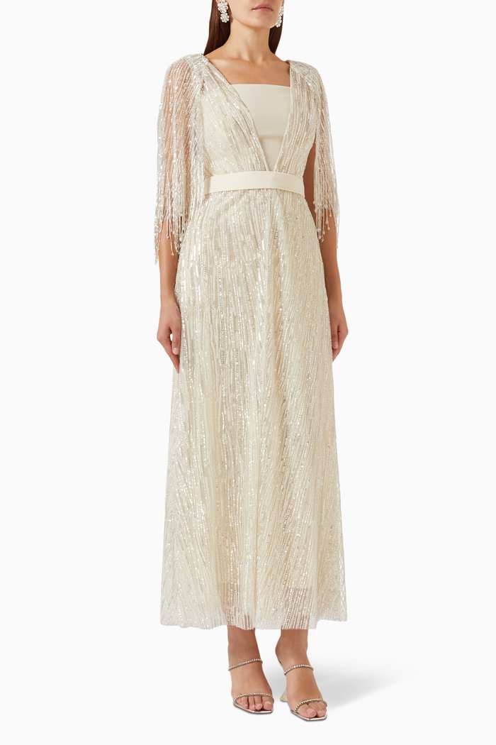 

Ayar Embellished Kaftan & Dress Set, Neutral
