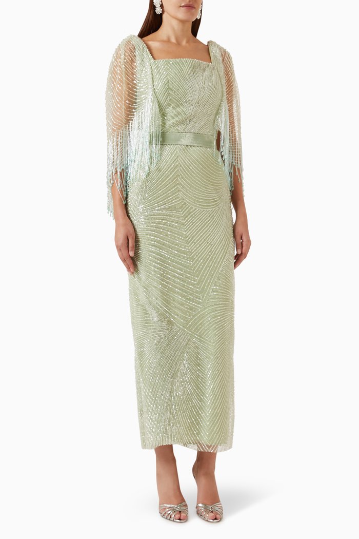 

Miar Embellished Pencil Dress, Green