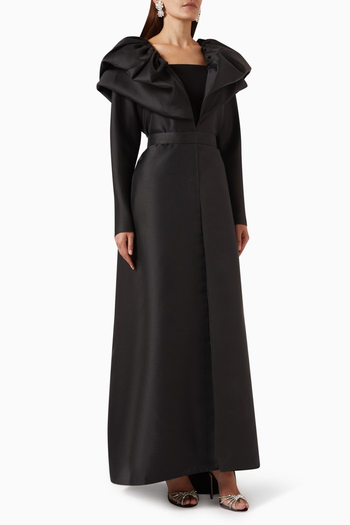 

Talya Jumpsuit & Cape Set in Scuba-taffeta blend, Black