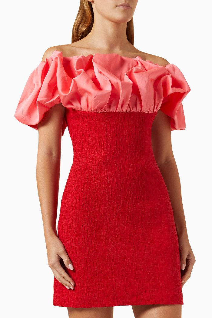 

Mylah Mini Dress in Bonded Crepe, Red
