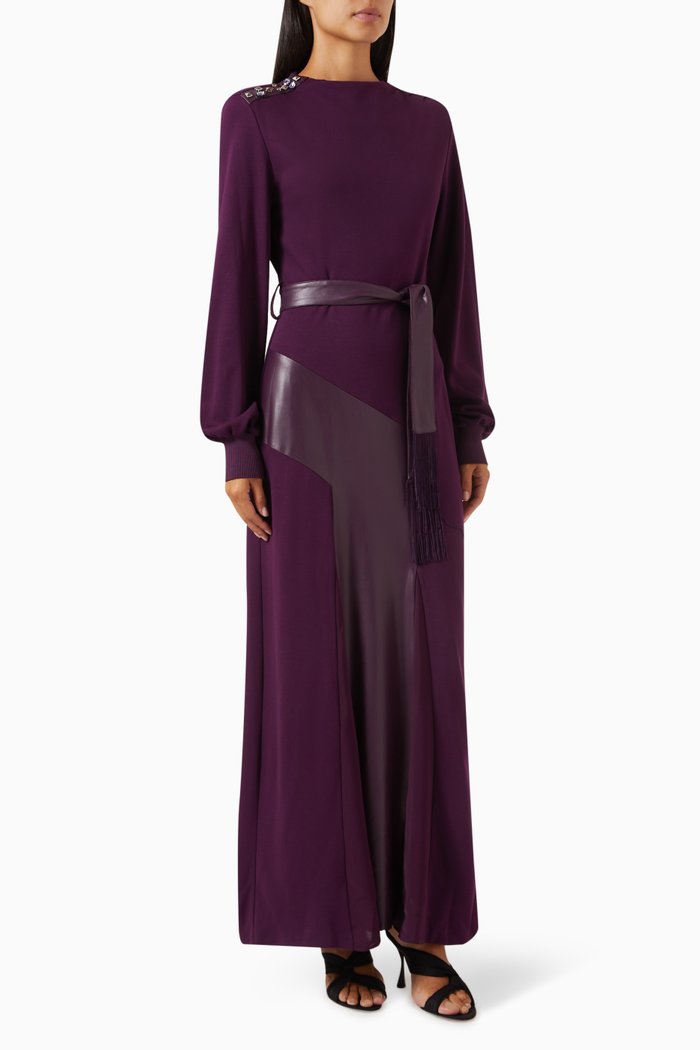 

Embellished Maxi Dress in Stretch-viscose Blend, Purple