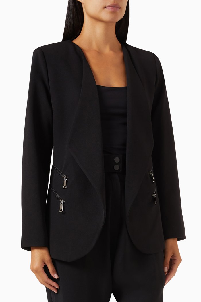 

Zip-detailed Blazer, Black