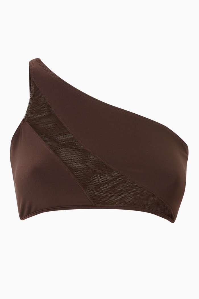 

Snake Mesh Bikini Top, Brown