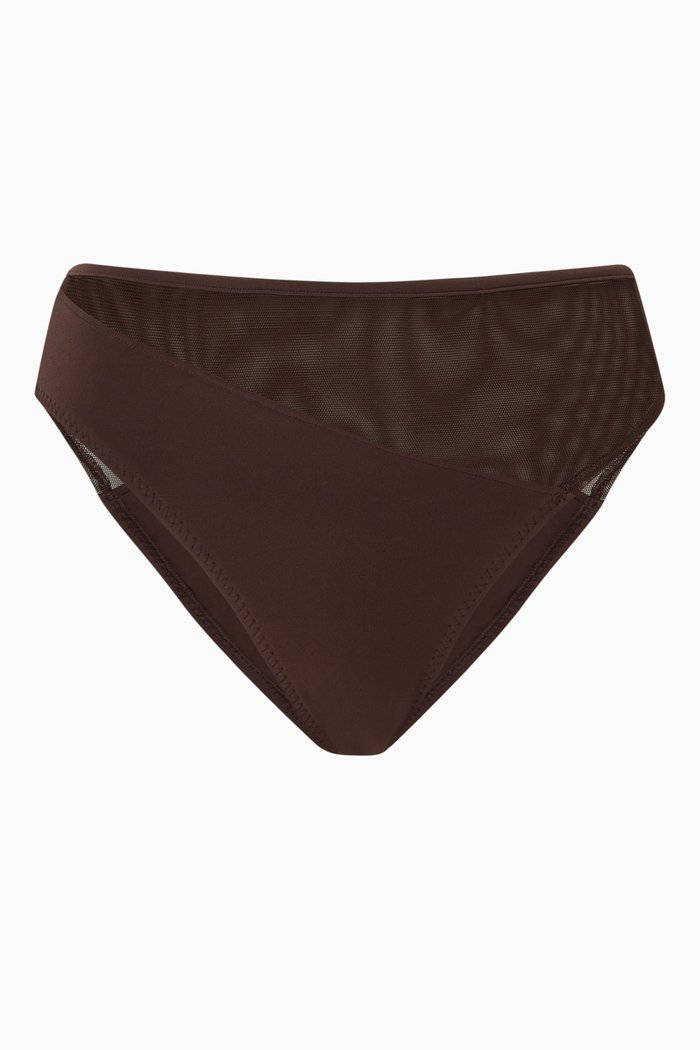 

Snack Mesh Bikini Briefs, Brown