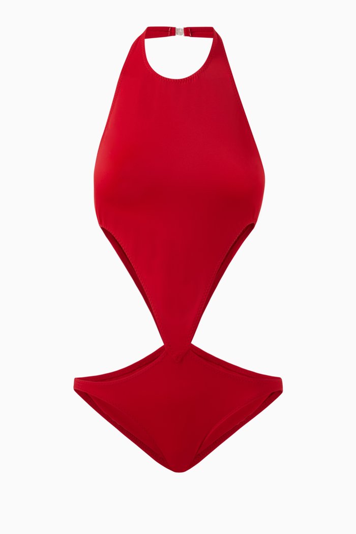 

Chuck Cut-out One-piece Swimsuit in Nylon-lycra, Red