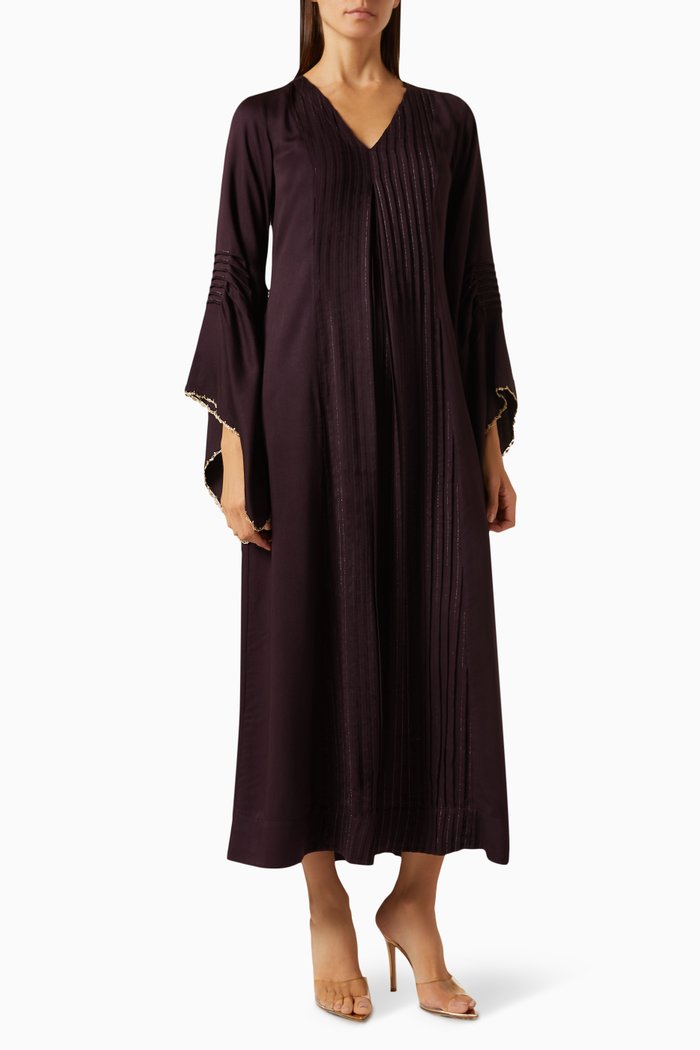 

Scarf-sleeve Zari Maxi Dress, Purple