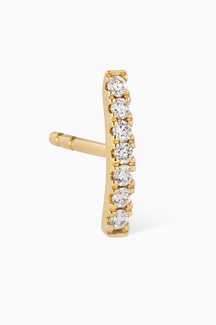 

Line Diamond Single Stud Earring in 14kt Gold, Yellow