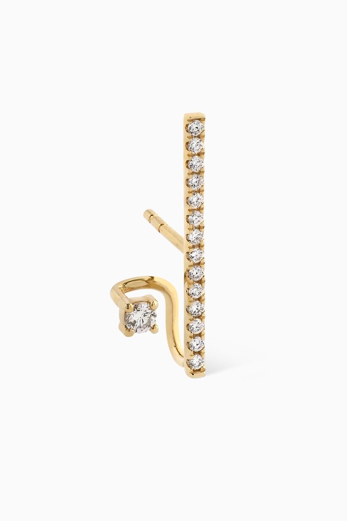 

Vertical Pear Diamond Spiral Single Earring in 14kt Gold, Yellow