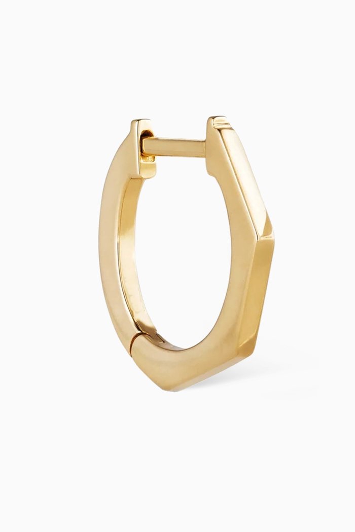 

Large Angular Single Huggie in 14kt Gold, Yellow