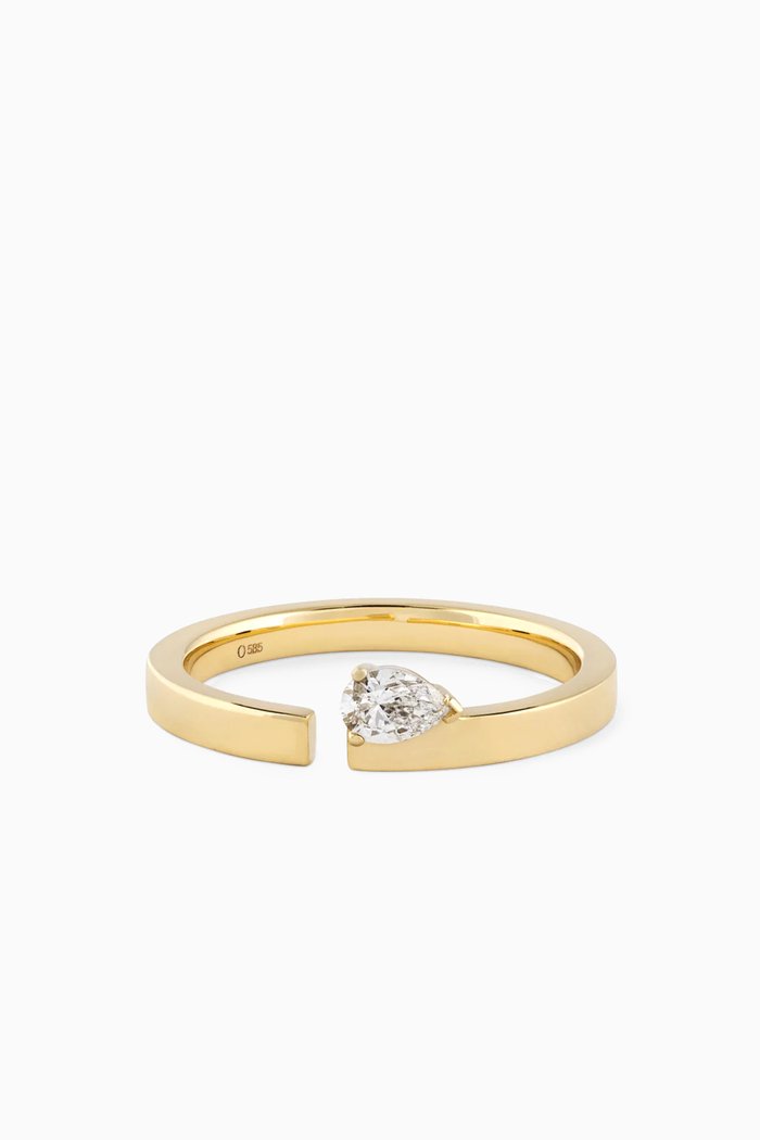 

Floating Pear Diamond Ring in 14kt Gold, Yellow