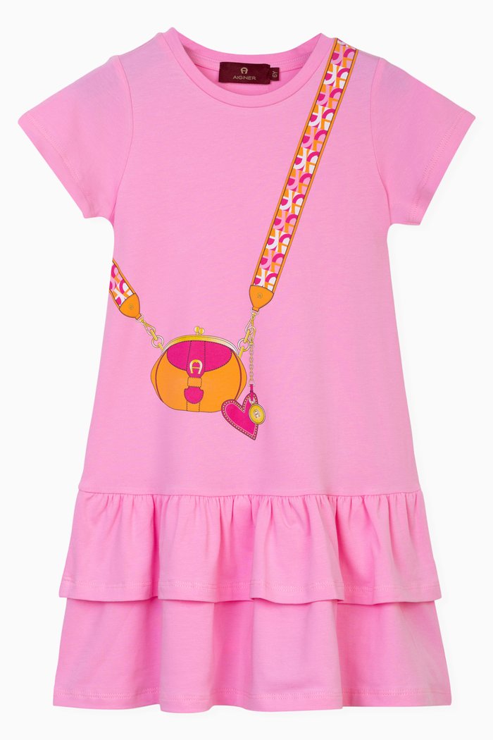 

Bag Logo Dress in Cotton, Pink
