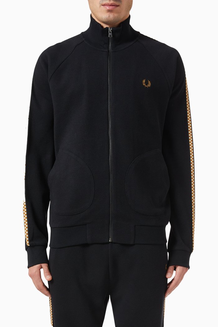 

Chequerboard Tape Jacket in Cotton, Black