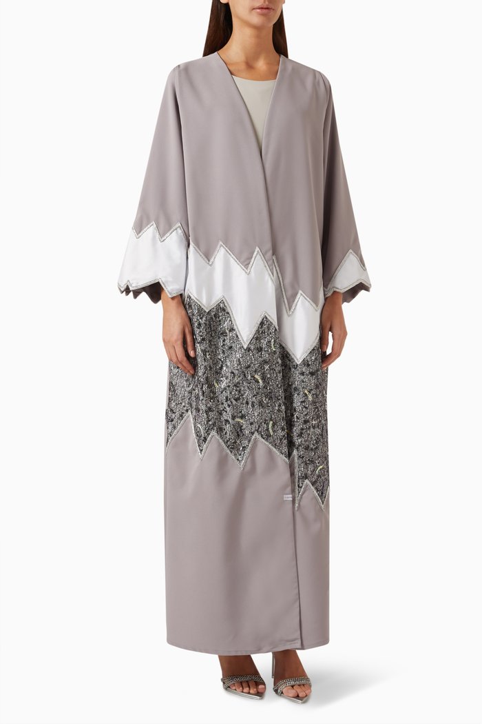

Abaya & Dress Set in Satin, Multicolour