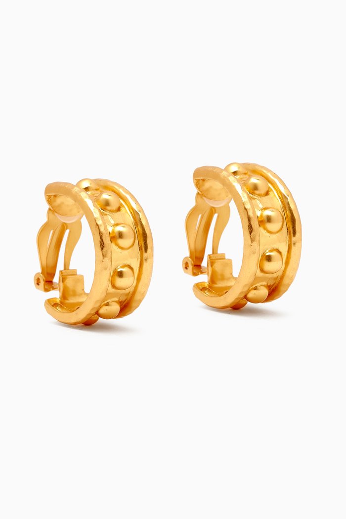 

Triana Hoop Clip-on Earrings in 24kt Gold-plated Brass