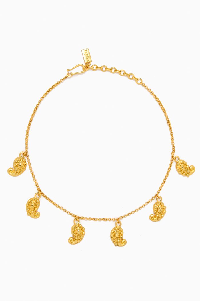 

Anya Choker Station Necklace in 24kt Gold-plated Brass
