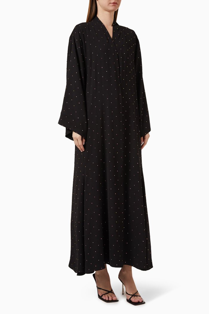 

Crystal-embellished Abaya, Black