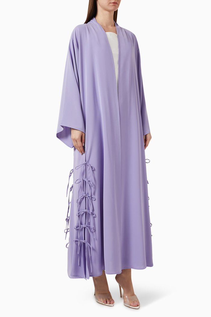 

Tie-up Bow Abaya, Purple