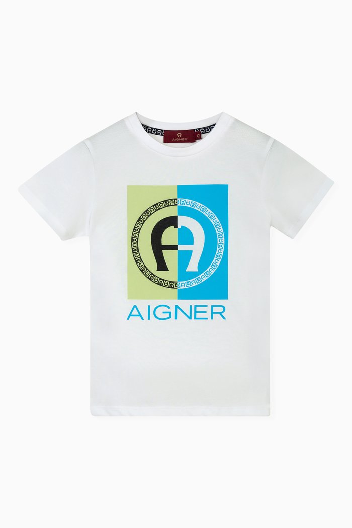 

Logo Print T-Shirt in Cotton Jersey, White