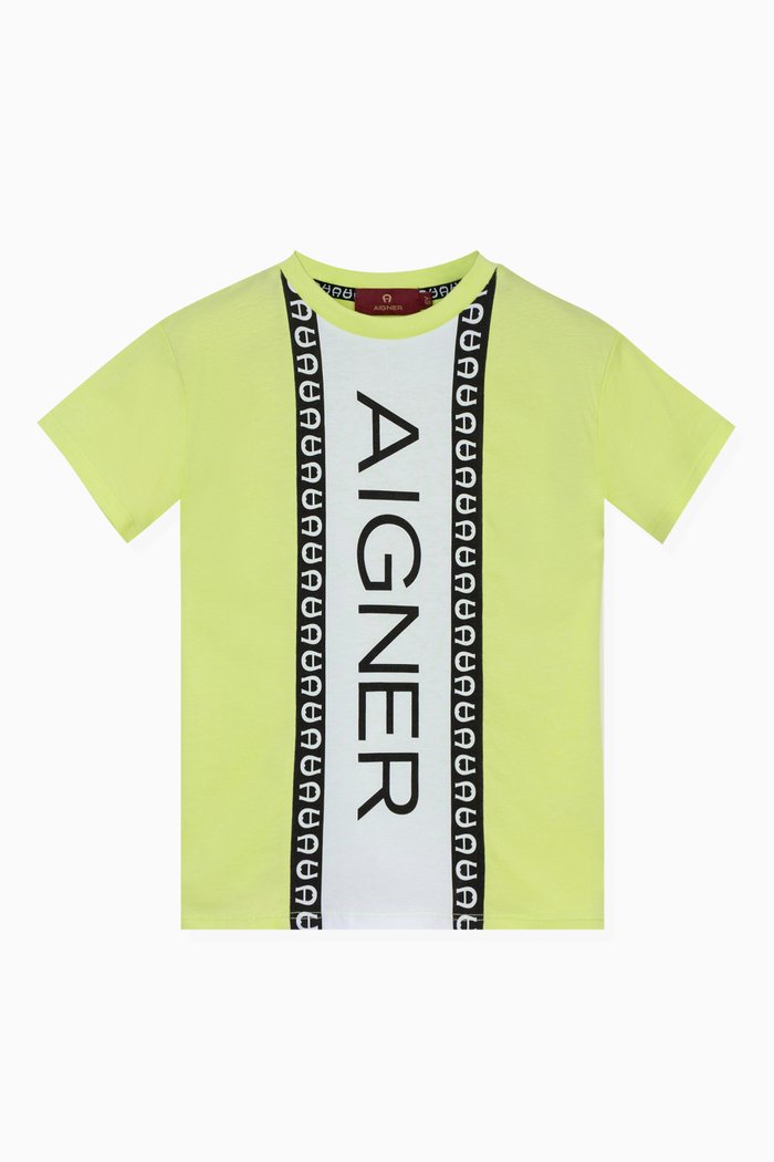 

Logo-stripe T-shirt in Cotton-jersey, Green