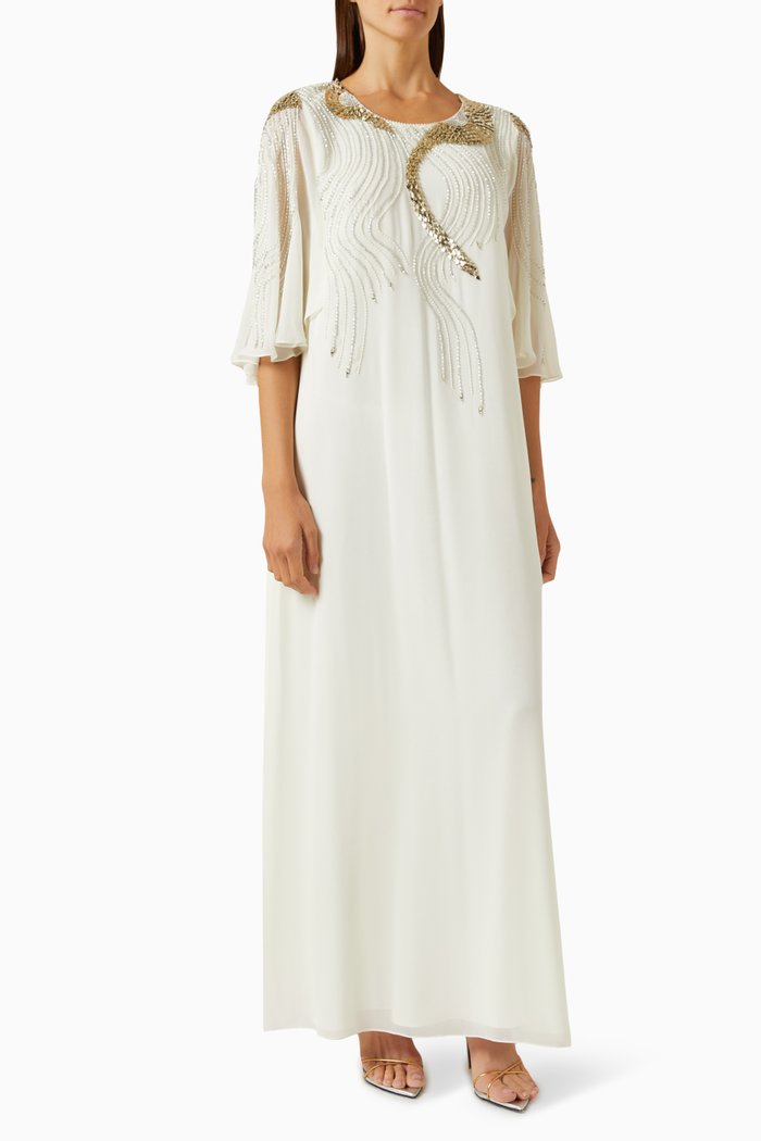 

Bead-embellished Kaftan, Neutral