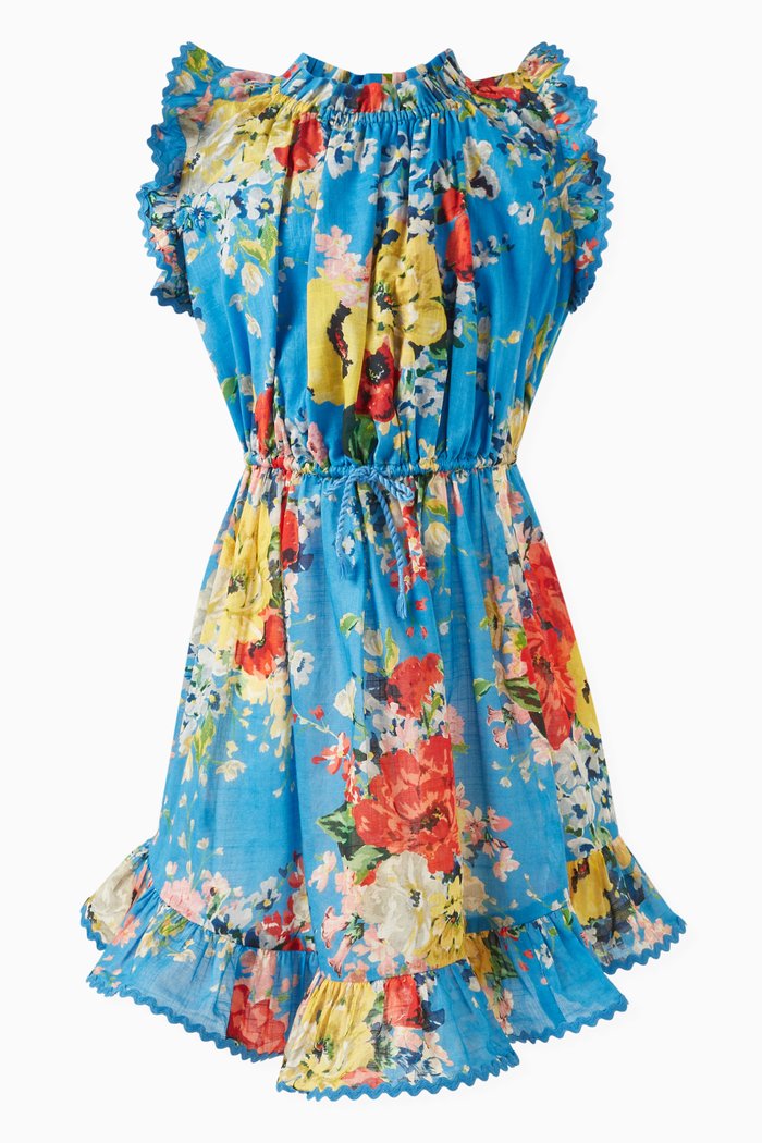 

Alight Floral-print Flip Dress in Cotton, Blue