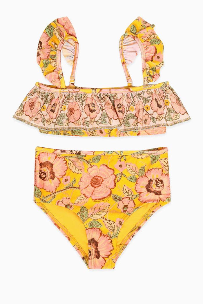 

Junie Frill Bikini Bandeau Set in Polyamide, Yellow