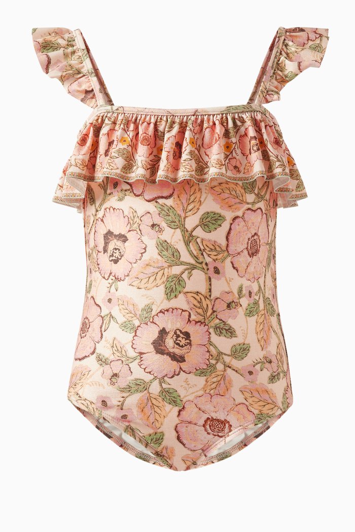 

Junie Frill Bandeau One-piece Swimsuit in Polyamide, Neutral