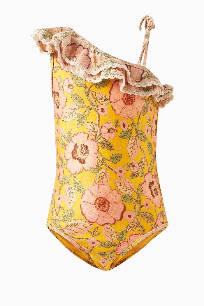 

Junie Frilled One-piece Swimsuit in Polyamide, Yellow