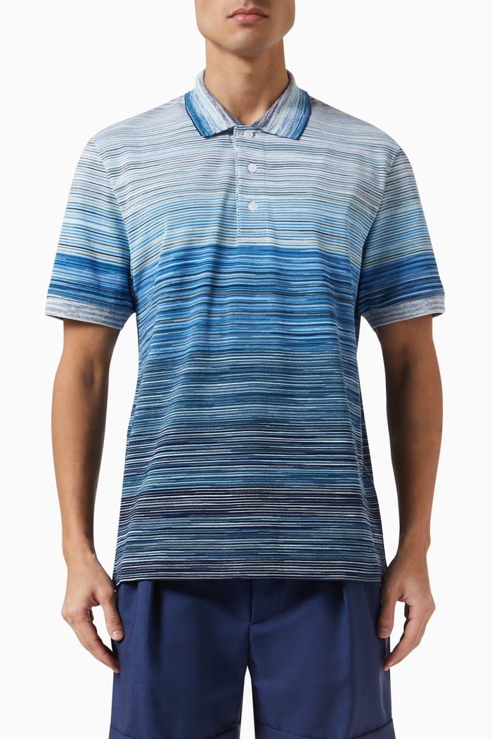 

Space-dyed Polo Shirt in Cotton Piqué, Multicolour