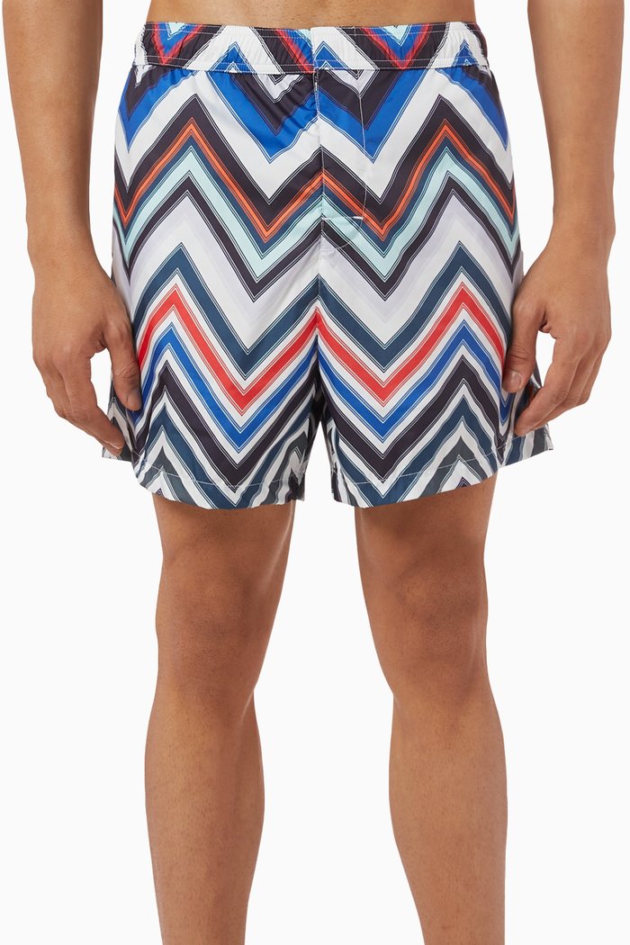 

Zig Zag Swimming Trunks in Technical Nylon, Multicolour