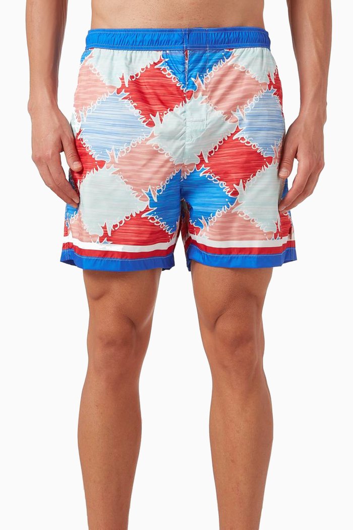 

Logo Swim Shorts in Slub Nylon, Multicolour