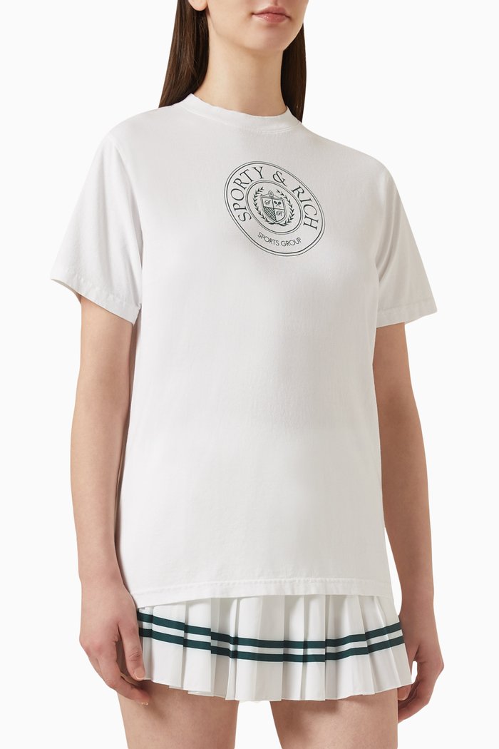 

Connecticut Crest T-shirt in Cotton-jersey, White