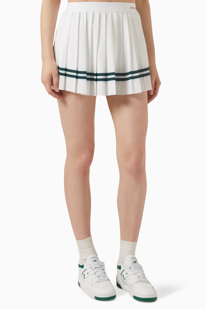 

Classic Logo Pleated Mini Skirt, White
