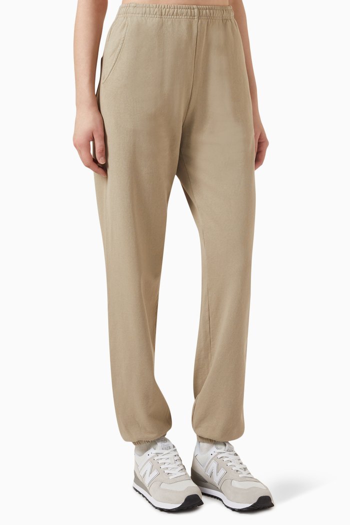 

Wellness Club Flocked Sweatpants in Cotton, Neutral