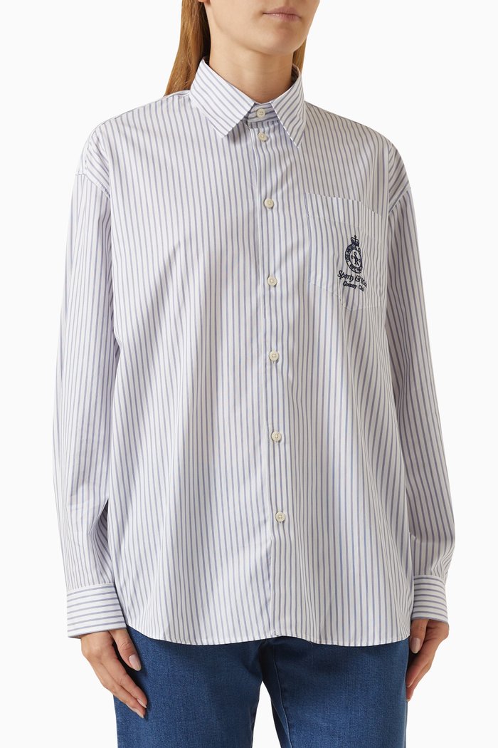 

Crown Oversized Shirt in Cotton Poplin, Blue