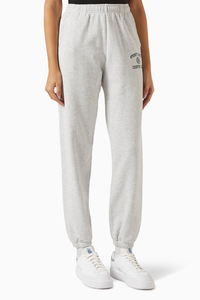Vanity Crest Sweatpants in Cotton-fleece, Grey