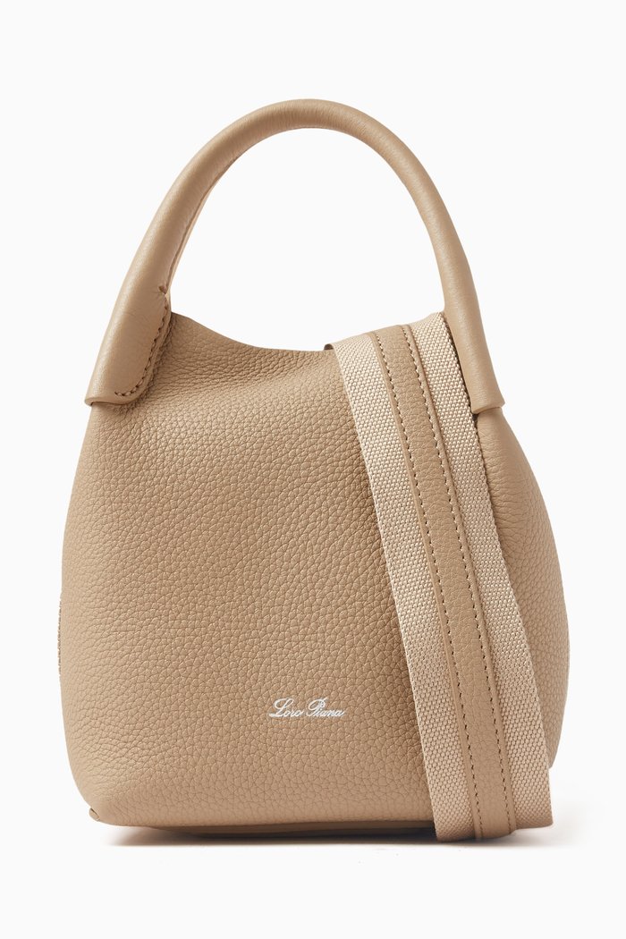 

Micro Bale Crossbody Bag in Calfskin, Neutral