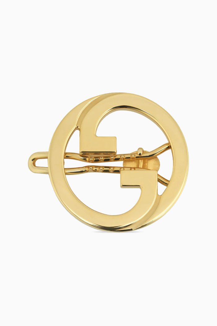 Interlocking G Blondie Hair Clip in Metal, Gold