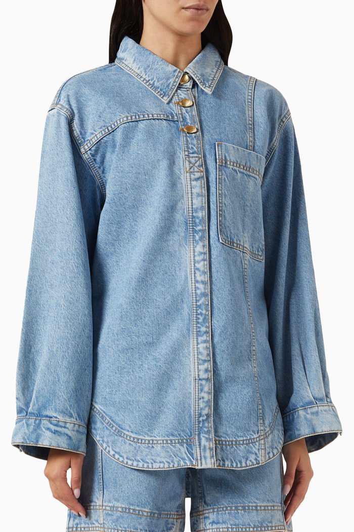 x Outland Shirt in Denim, Blue
