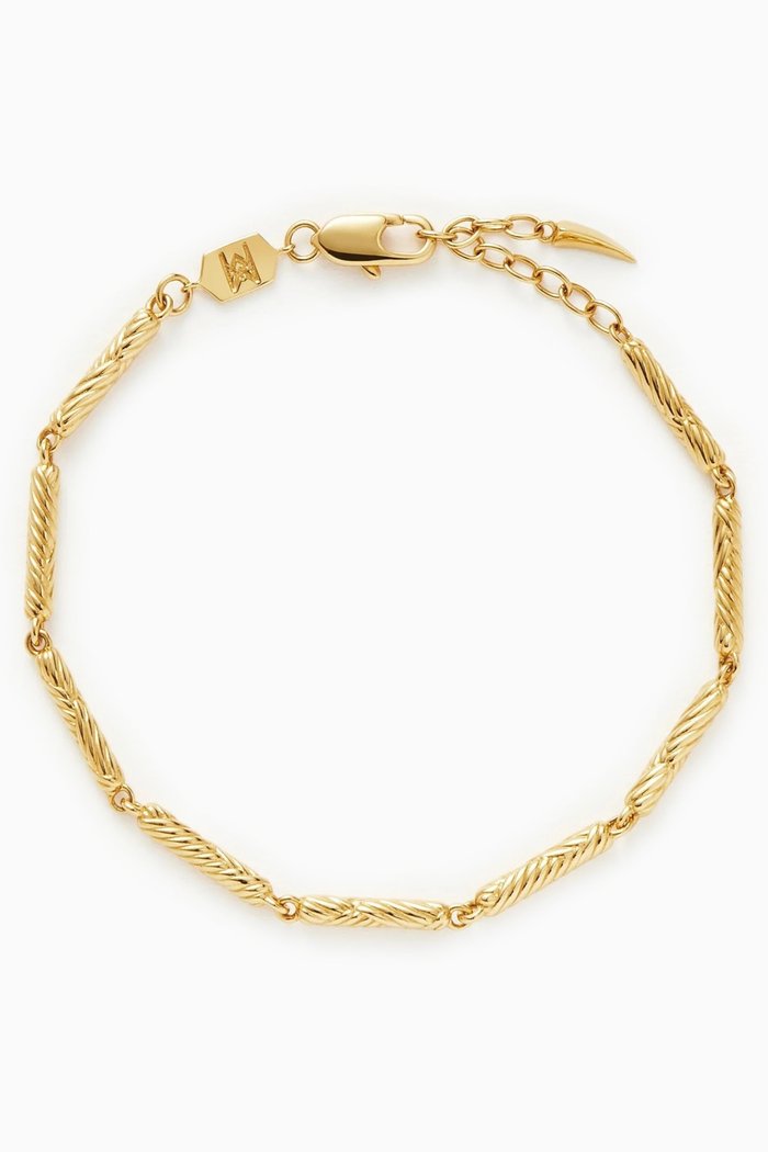 

Wavy Ridge Chain Bracelet in 18kt Recycled Gold-plated Brass